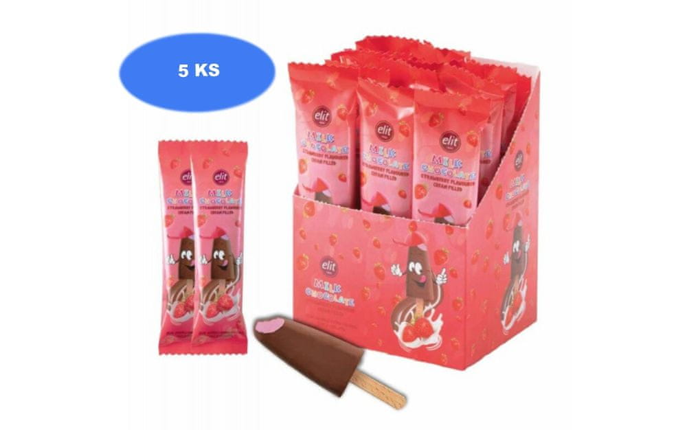 ELIT Strawberry cream filled milk chocolate stick 30g (nanuk) (5 ks)